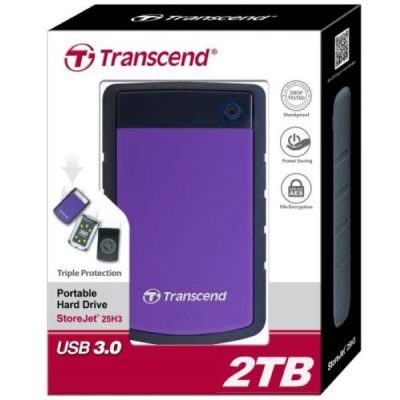 Transcend 2TB StoreJet 25H3 External Hard Drive (USB 3.1)(34 Months)