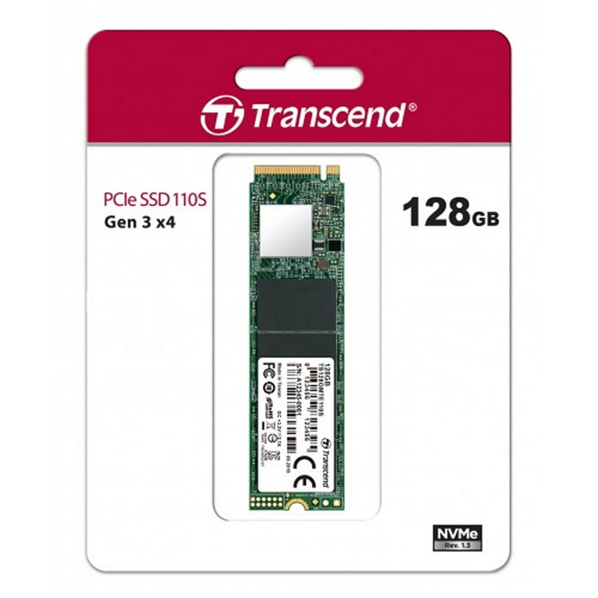 TRANSCEND 128GB NVME PCIE GEN3 X4 MTE110S M.2 SSD SOLID STATE DRIVE(3Y)