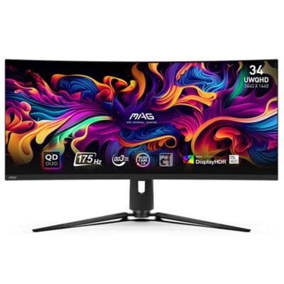 MSI MAG 341CQP QD-OLED 34″ 175Hz UWQHD Curved Gaming Monitor (3 Years Warranty)