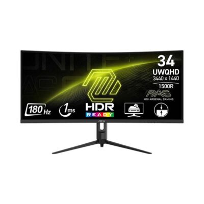 MSI MAG 342CQR E2 34″ 180Hz UWQHD Curved Gaming Monitor (3 Years Warranty)