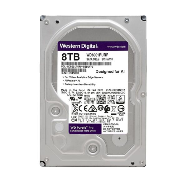 WD Purple 8TB SATA Hard Disk Drive (3 Years Warranty)